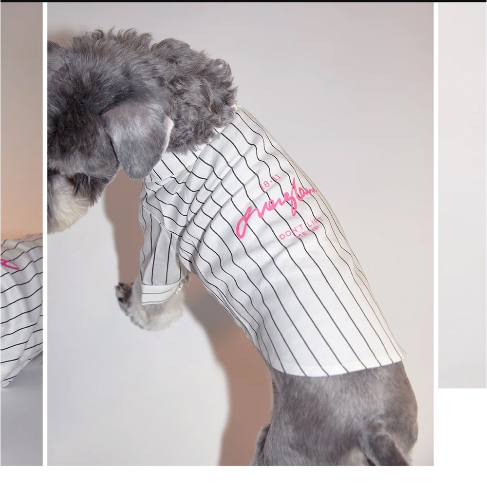 Overglam London striped dog shirt for small dogs